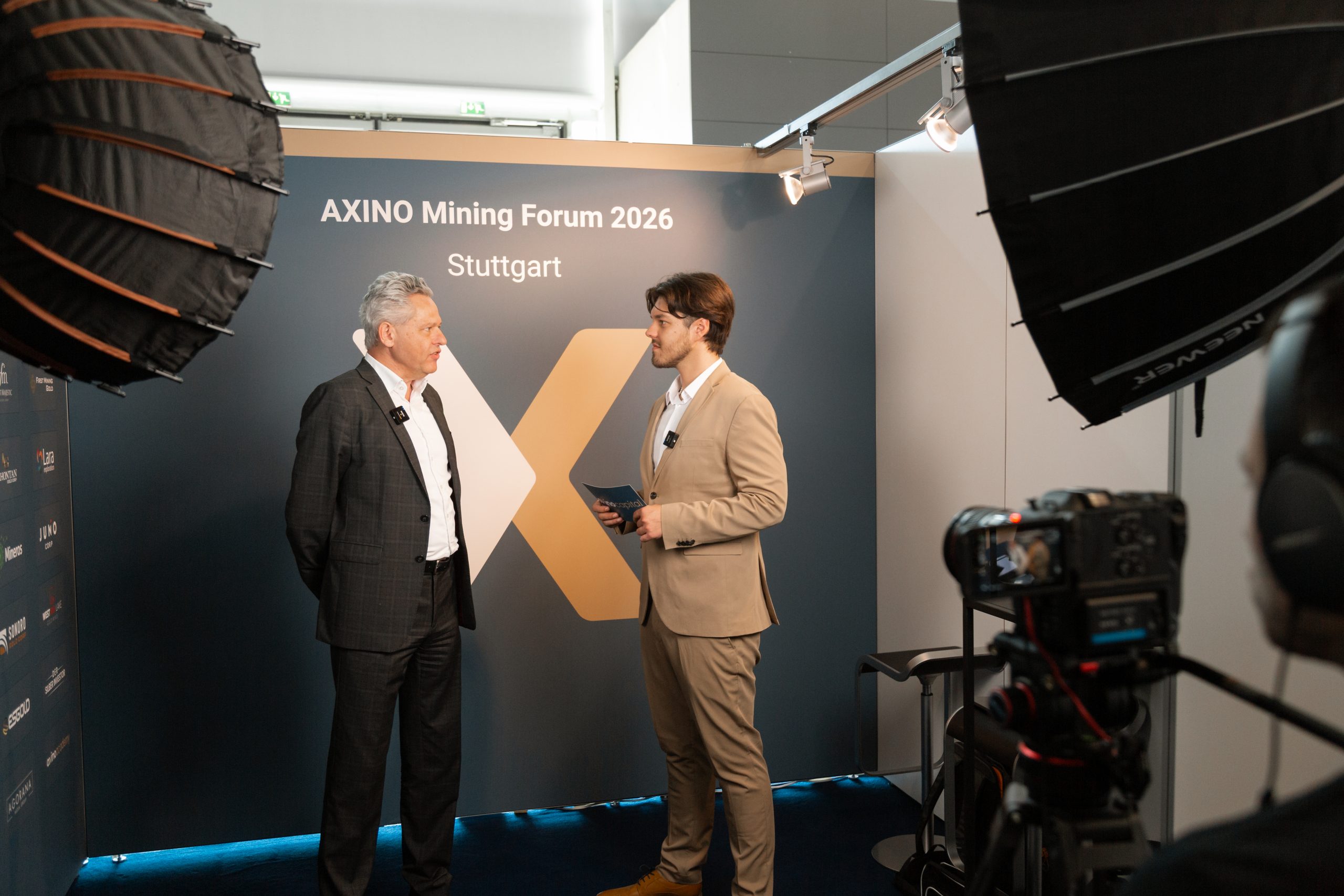 AXINO Mining Forum 2026 gallery image 3 showing investor conversations, mining company presentations and forum atmosphere in Stuttgart