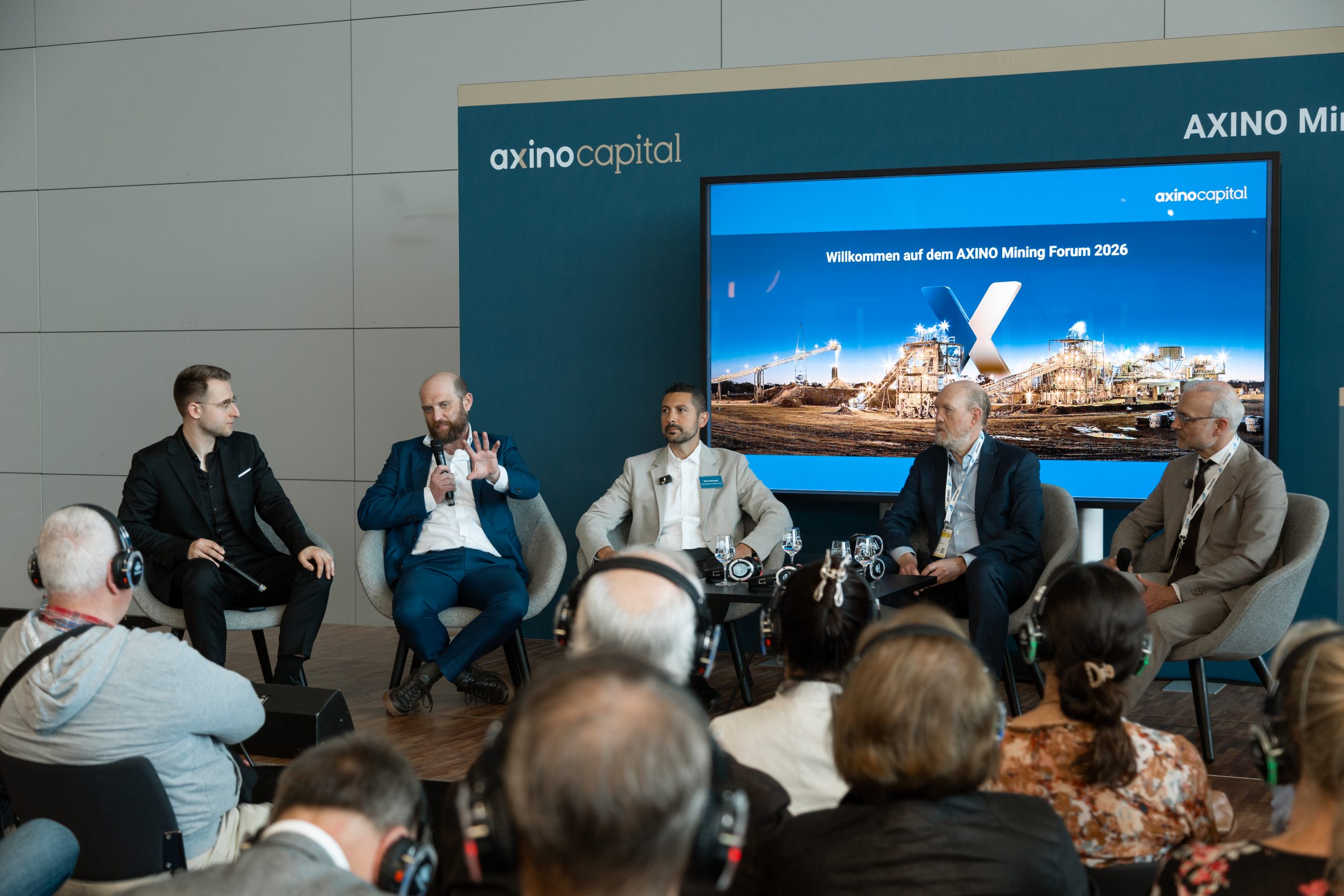 AXINO Mining Forum 2026 gallery image 4 showing investor conversations, mining company presentations and forum atmosphere in Stuttgart