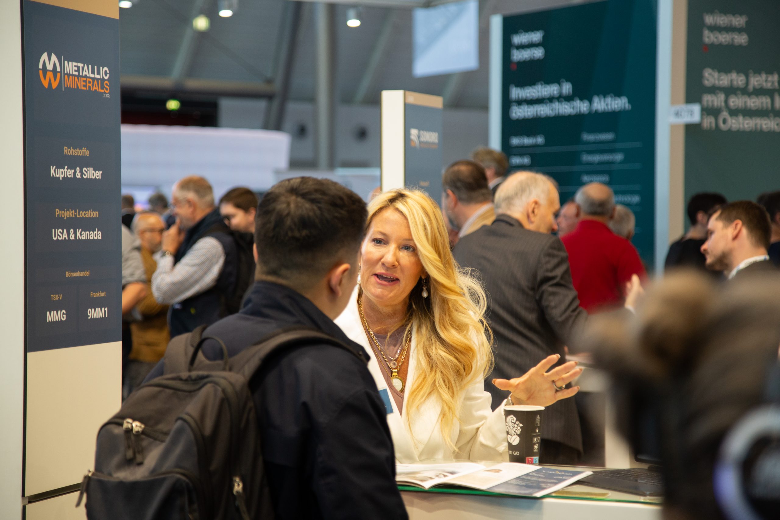 Investor meetings and networking floor at AXINO Mining Forum 2026