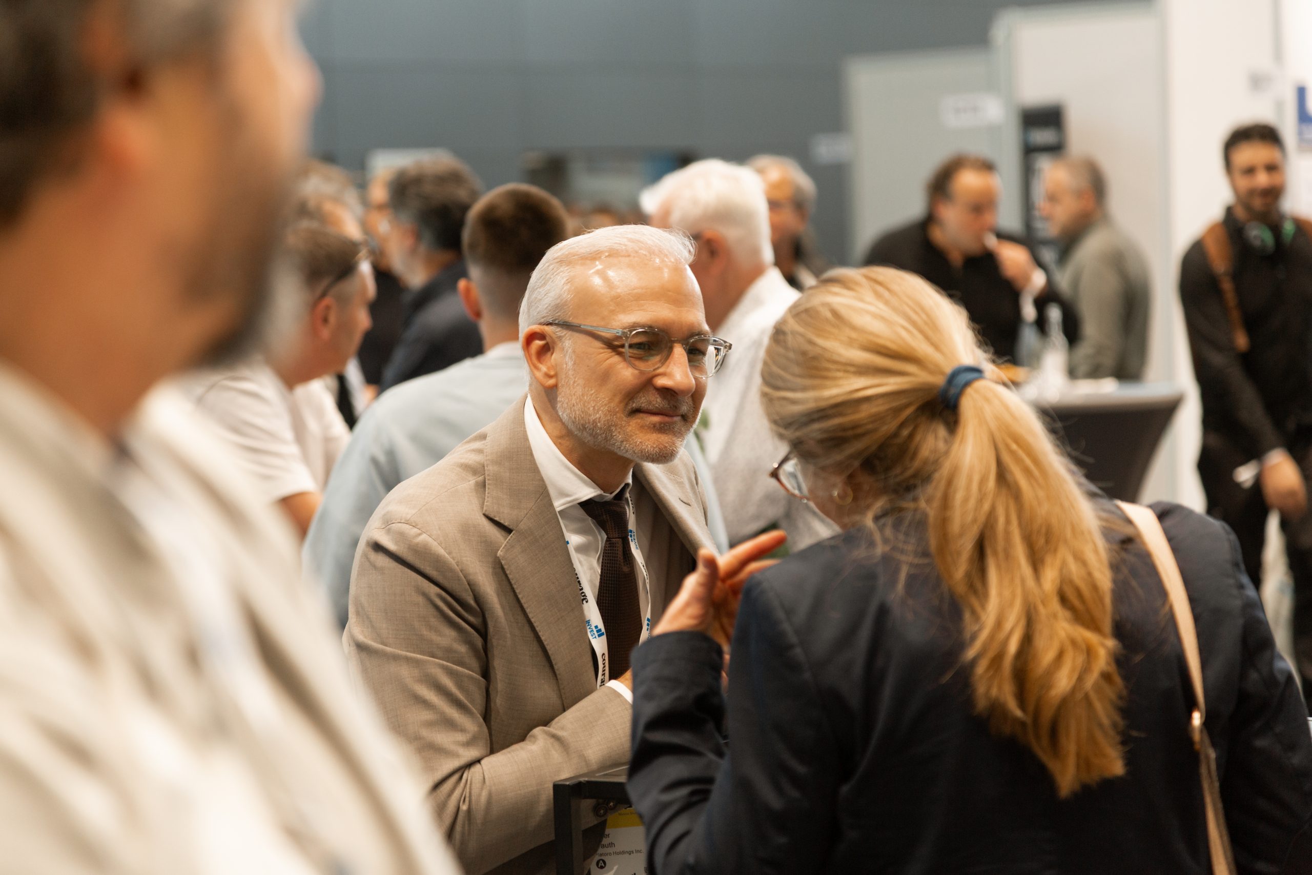 Mining executives networking with German investors at AXINO Mining Forum 2026
