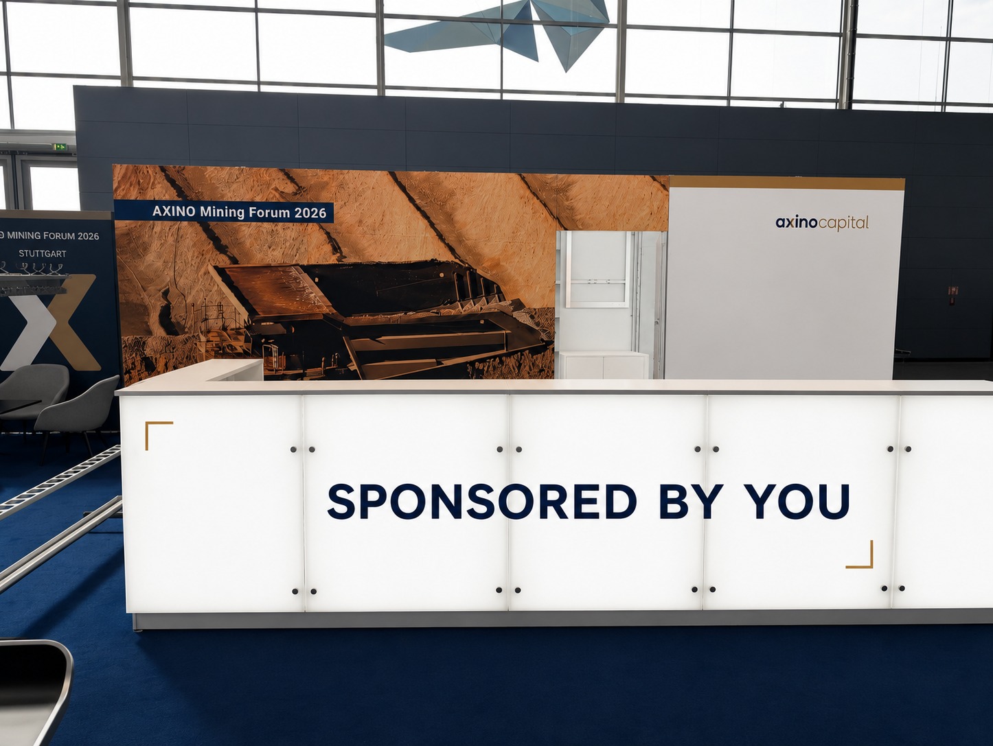 Bar and meeting area at AXINO Mining Forum